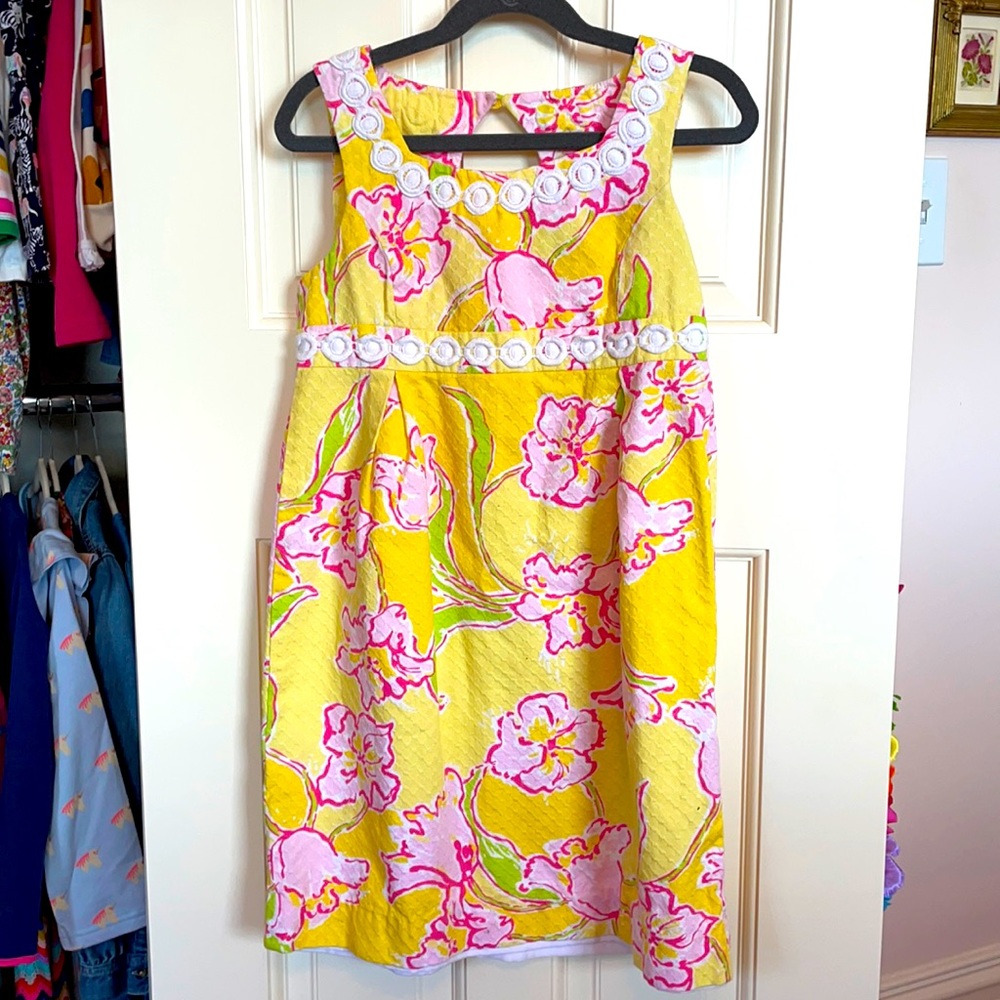 Lilly Pulitzer Yellow Pink Floral Girls' Formal Dress
